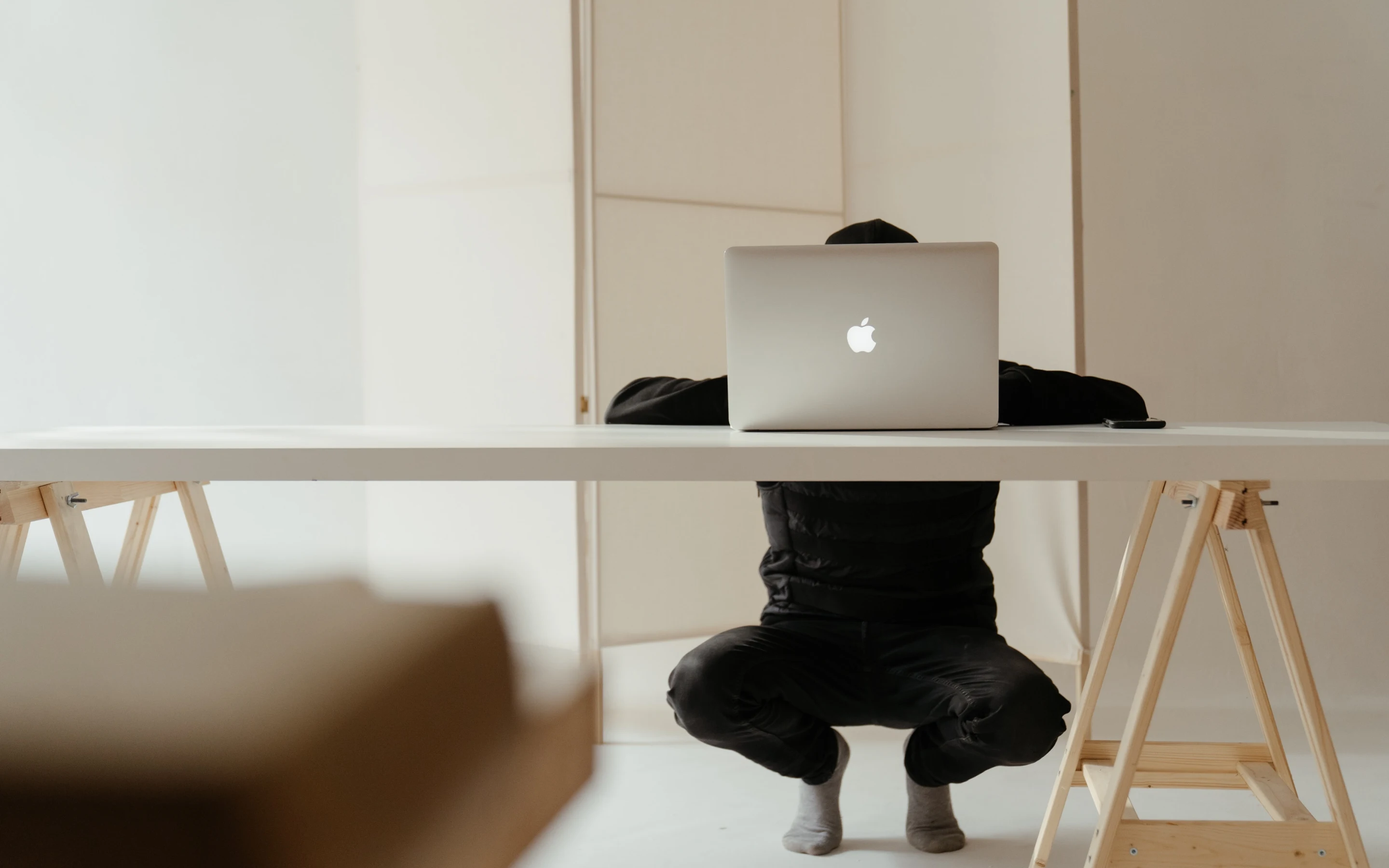 Man working on a laptop